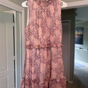 Peach Love California Blush & Mauve Printed Sleeveless Dress